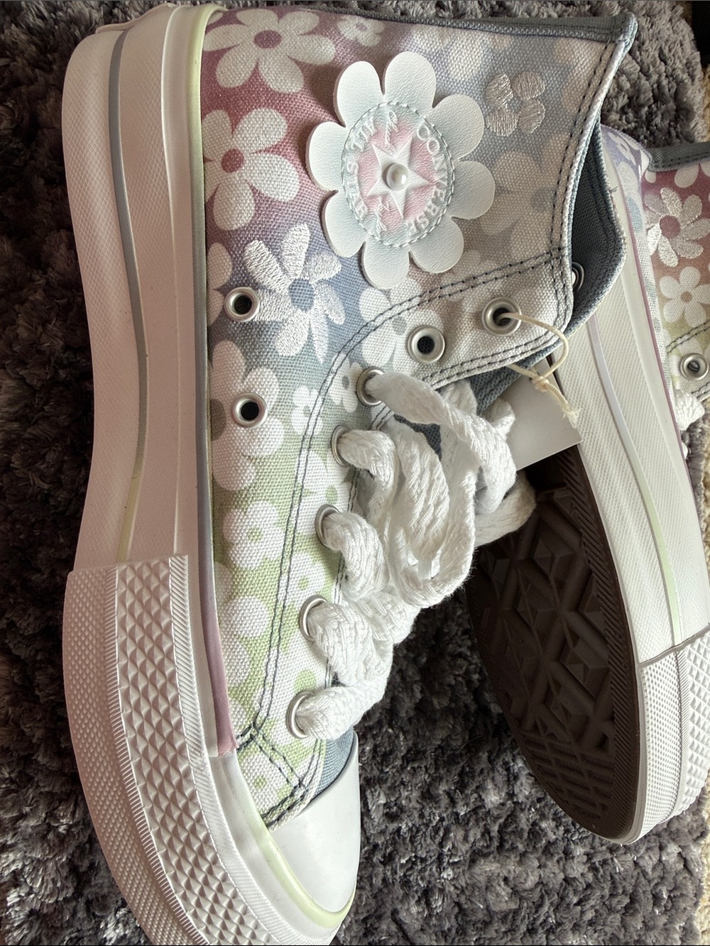 Converse CTAS Lift Hi in Wet Stone/Orchid Dust, NWT, never worn